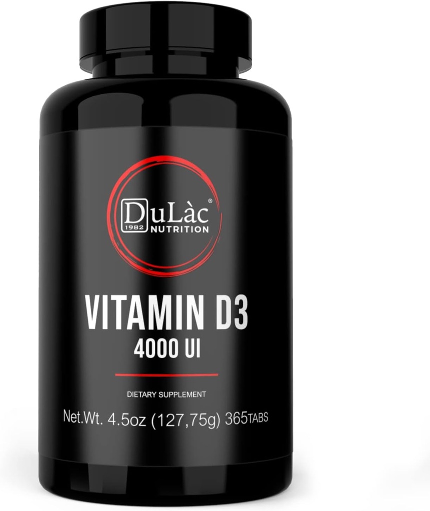 Dulfic - Vitamin D3 4000 IU Suplemen, Promotes Calcium & Phosfor Absorpsi, Support Bones, Teeth, Muscles & Imune System, 365 Tablet, dibuat di Italia