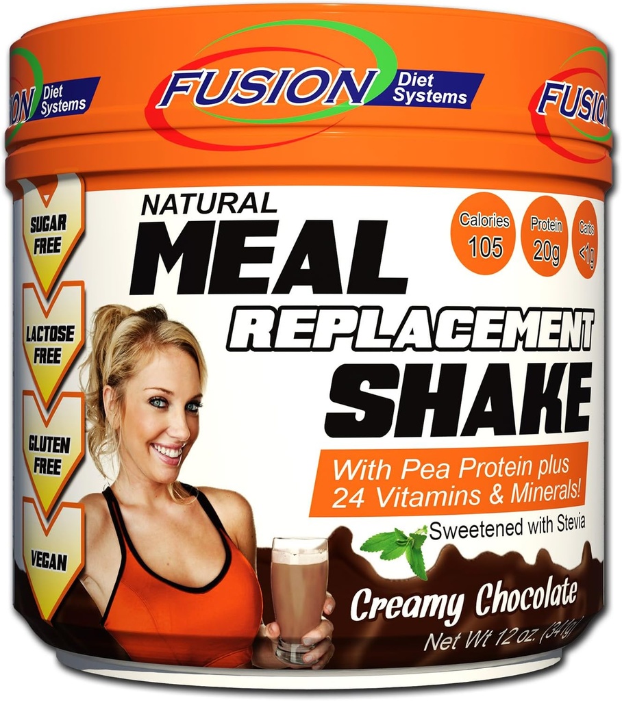 Fusion Plant Based Vegan Replacement Protein Powder - Creamy Chocolate Flavor, Best Pure Raw Complete Sports Performance Shake, Gluten- Free, Sugar- Free, 10, oleh Fusion Diet Systems