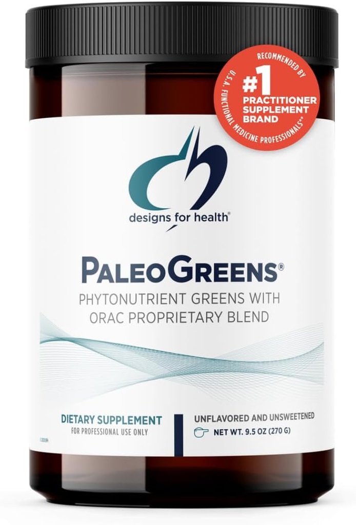 Design untuk Kesehatan PaleoGreens - Lebih dari 90% Powder Shake Super Organik dengan Sayuran, Berries, Enzymes + Antioksidants - Non-GMO Minum Mix, Tanpa Rasa + Unsweetened (30 Pelayan / 270g)