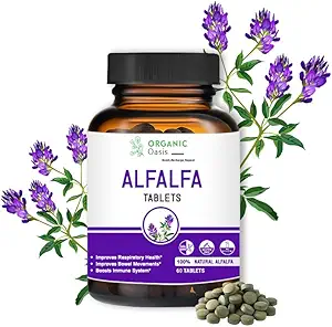 Alfalfa Meditiva Sativa Tablet, 60 tablet, Imporested Respiratory Health and Bowel Movements, Boosts Ammune System, Organic dan Nature Alacle 124; Supplemen Superfood 124; Vegan