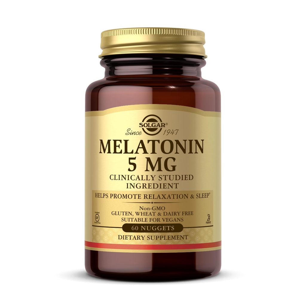 Solgar Melonatin 5 mg, 60 Nuggets - Membantu Relaksasi Propinsi dan Istirahat - Secara klinis Mempelajari Melatonin - Vegan, Gluten Bebas, Dairy Bebas, Kosher - 60 Hamba