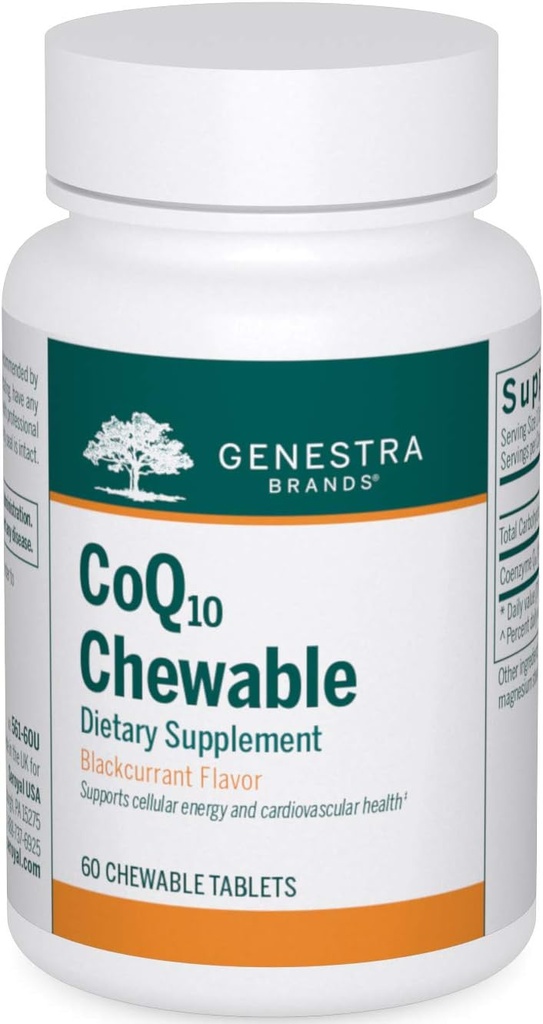Genestra Brands CoQ10 Chewable 124; Koenzim Q10 Supplemen 124; 60 Tablet Chewable 124; Natural Blackcurrant Flavor