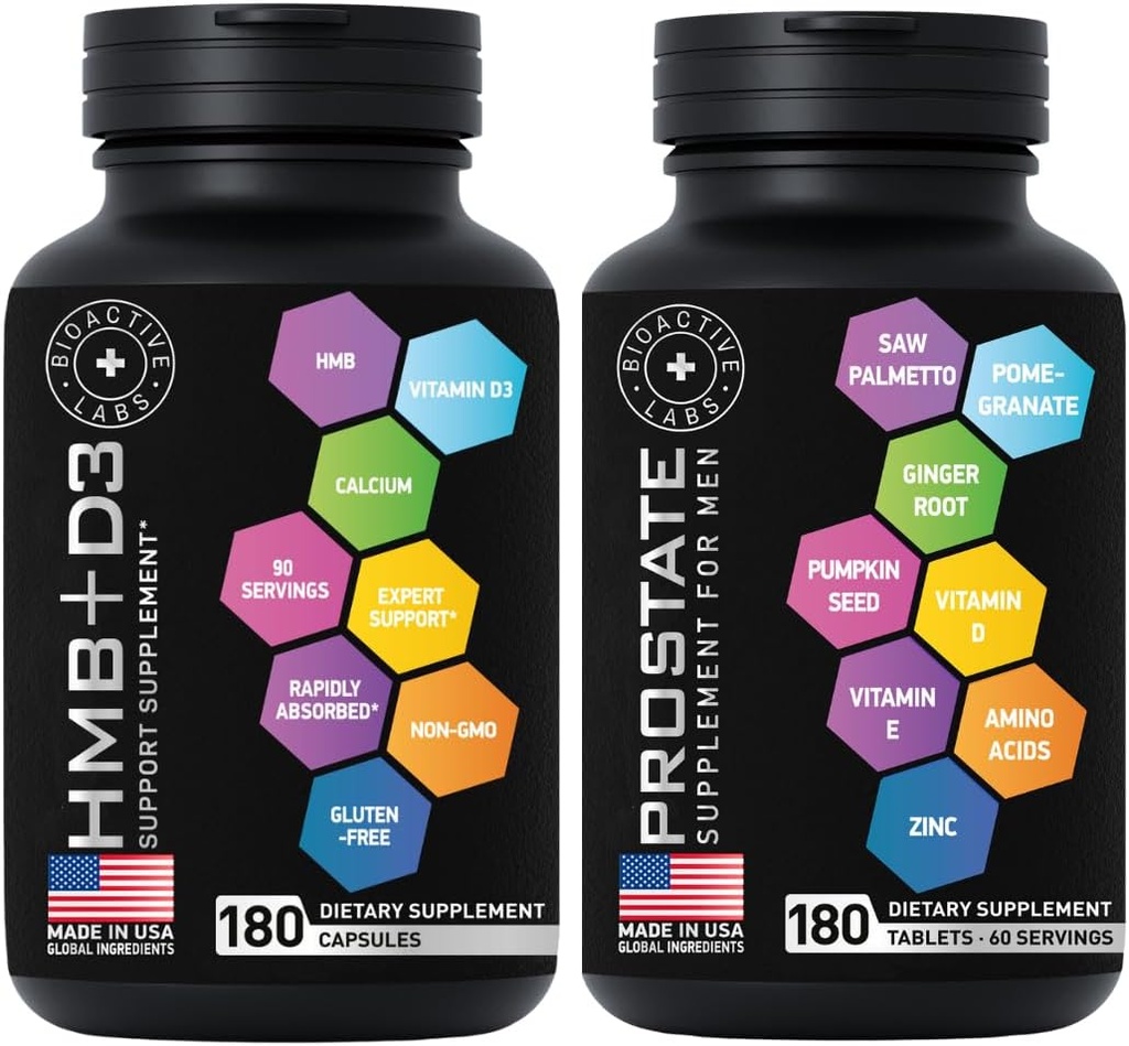 Tingkat lanjut HMB Plus Vitamin D3 dan Prostat Suplemen untuk Pria Bundle