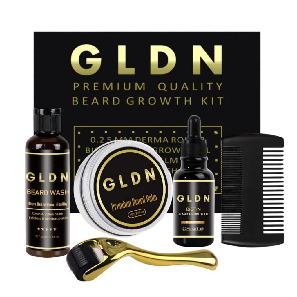 Gled Beard Kit 126; Includes Beard Oil, Beard Serum, Beard Comb & Beard Derma Roller