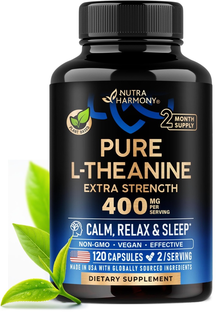 L Theanine 400 mg 124; L-Theanine Stress Relief 124; Extra Power Suplement Suplemen 124; Made in USA A124; Relax, Sleep & Calm Dukung 124; Untuk Pria & Women & Women 124; Plant Based, Non-GMO & Gluten-Free