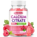Calcium Citrate Gummies 1000mg w / Vitamin D3, Sugare-Free, Raspberry Flavor, 60 Count