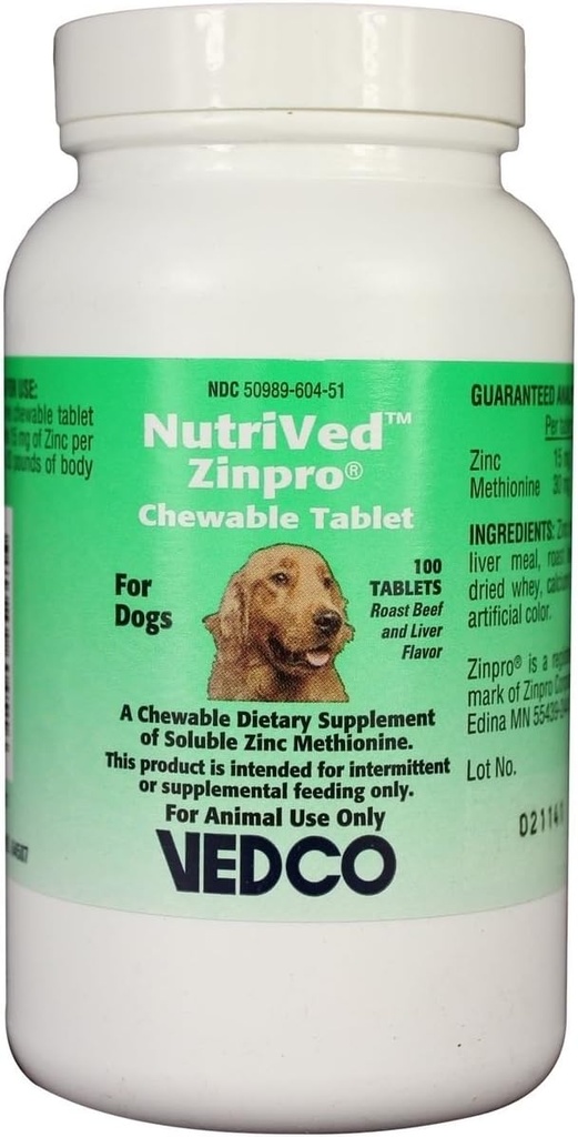 NutriVed ZinPro Cable Tablet untuk Anjing (100 jumlah)