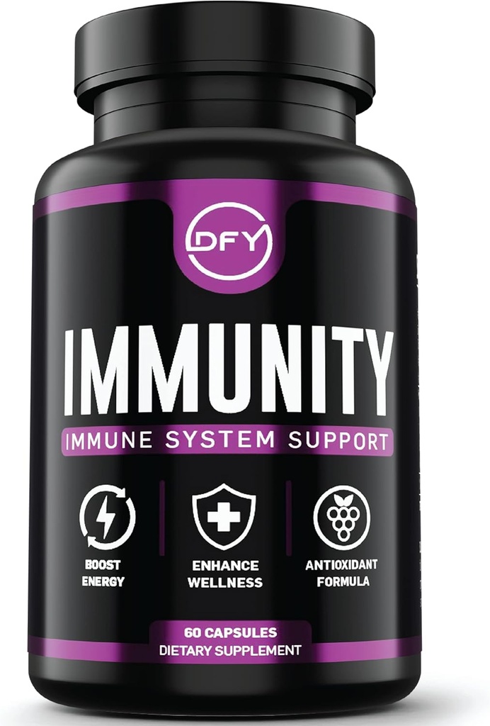 DFY Ammune Dukung Kapsul - dengan Elderberry Sambucus, Vitamin C, Sambucus Elderberry, Vitamin D3 5000 IU, Zinc, dan Ginger