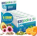 EZC Pak 5- Day Imune System Booster dengan Echinacea, Vitamin C, Zinc & Vitamin D - Tapered Immune Supplemen untuk Dewasa - Mendukung Imunitas, Persediaan Ukuran Mudah - (Paket 6)