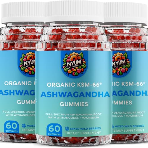 ♪ Nutrition ♪ ♪ Organik KSM- 66 Ashwagandha Gummies, 3-Pack, Mixed Wild Berry