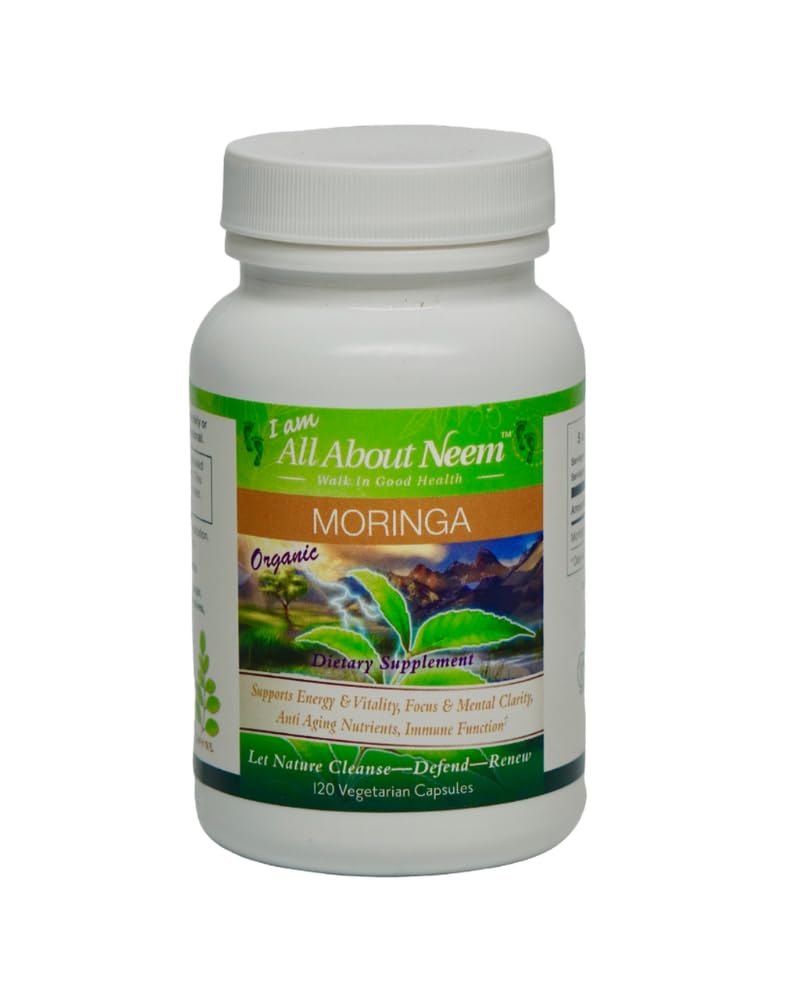 Moringa Leaf Capsules Organic American Grown 400 mg 120 Ct Energy & Metabolisme Booster Dibuat di Amerika
