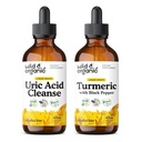Wild & Organic Uric Acid Cleanse Tincture 4 flf oz & Turmeric Tincture 4 fl oz