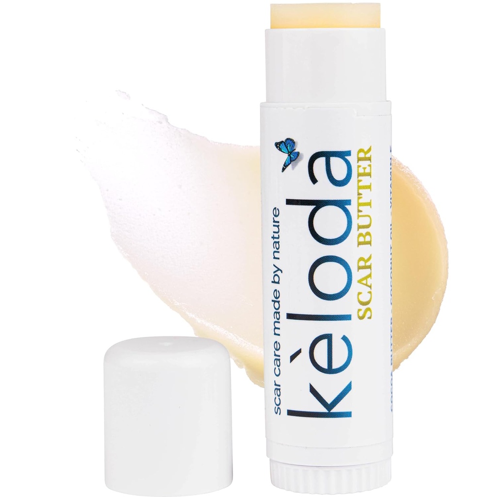 Keloid Scar Care Butter Stick, Scar & Keloid Treatment Balm, For Surgical Scar & Keloid from Piercings, Stretch Marks, Acne, With Anti- Scar Cocoa, Shea Butter, Coconut, & Jojoba Oils