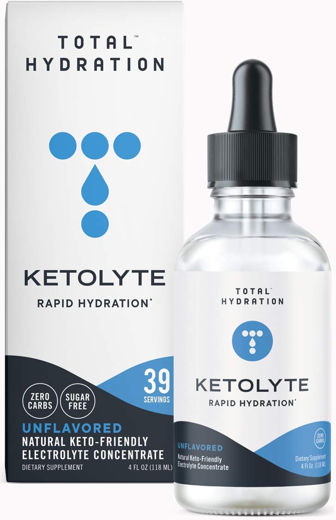 Ketolite Rapid Hydration (Tak berselera) Keto- Friendly Electrolite Drops with No Calories No Sugar, Natural Electrolite Suplemen dengan Magnesium (39 Pelayan)