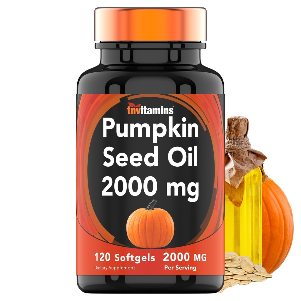 tnvitamin Polege Oil Pumpkin - 2000 mg Per Serving x 120 Softgeels 124; Labu Seed Extract for Hair Growth and Bladder Control * 126; Non-GMO