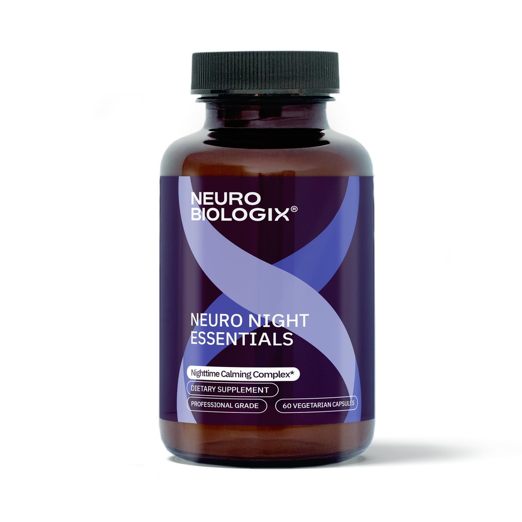 Neuro Night Essentials - Natural Nighttime Dukung dengan GABA, Melonatonin, Valerian Root, LTheanine, Magnesium & More - Promess Relaxation, Mood Saldo & Istirahat - 60 Veg Capsules - Dibuat di Amerika Serikat