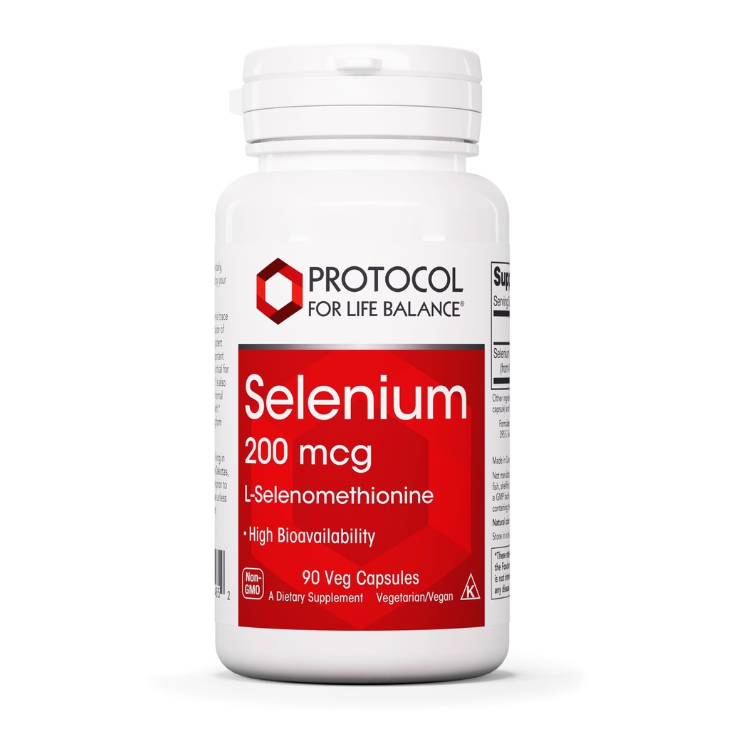 Protokol Selenium 200mcg - Dukungan Imunitas, Thyroid & Prostat Kesehatan * - Suplemen Selenium - Vegetarian, Kosher & Halal - 90 Veg Caps