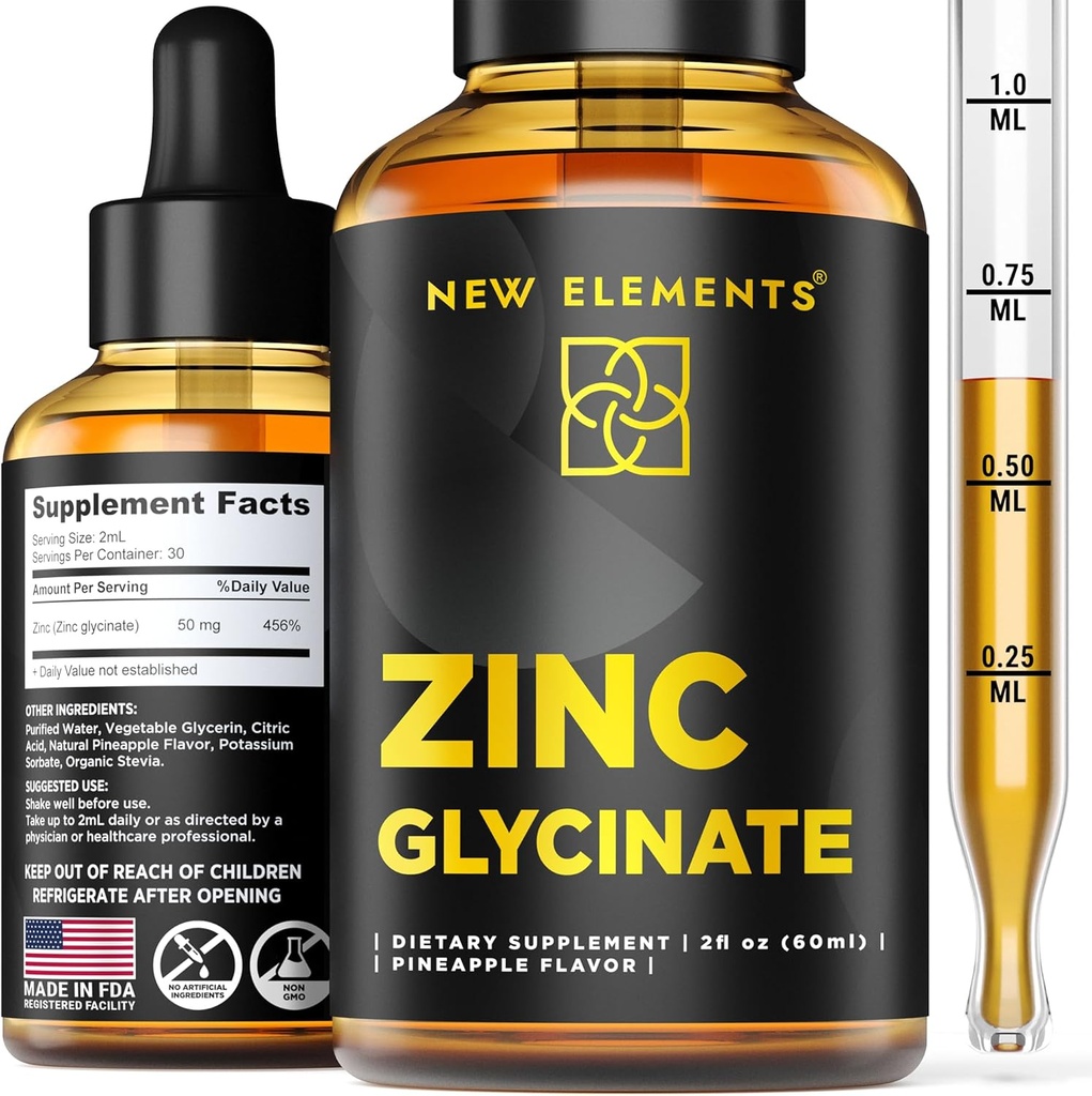 Suplemen Zinc Glycinate Drops 50mg 124; Liquid Zinc Suplemen 124; Zinc Glycinate Drops for Dewaty 124; Supports Immune Health 124; Metabolisme; Skin Care Suplemen 124; Nor-GMO 124; Vegan 1244; Gluten- Free