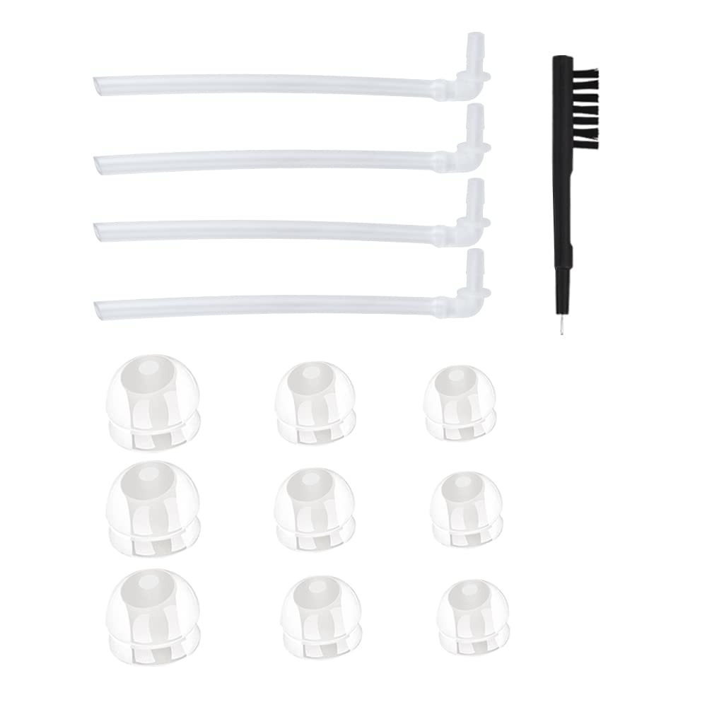 Universal BTE Hearing Aid Eartips Domes Set - Termasuk 9 Single Layer Ear, 4 Resund Tubes, dan 1 Cleaning Brush
