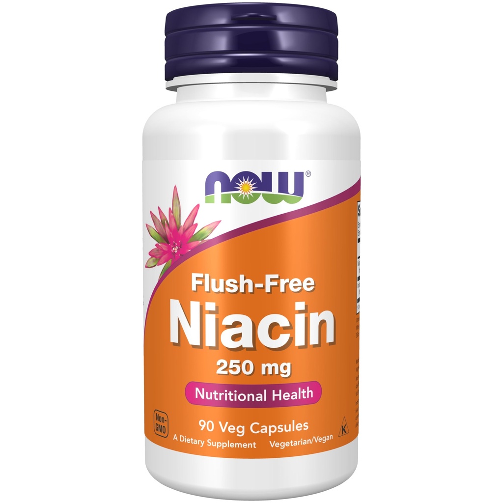 Sekarang Suplemen Makanan, Niasin (Vitamin B-3) 250 mg, Flush-Free, Nutration Health, 90 Veg Capsules