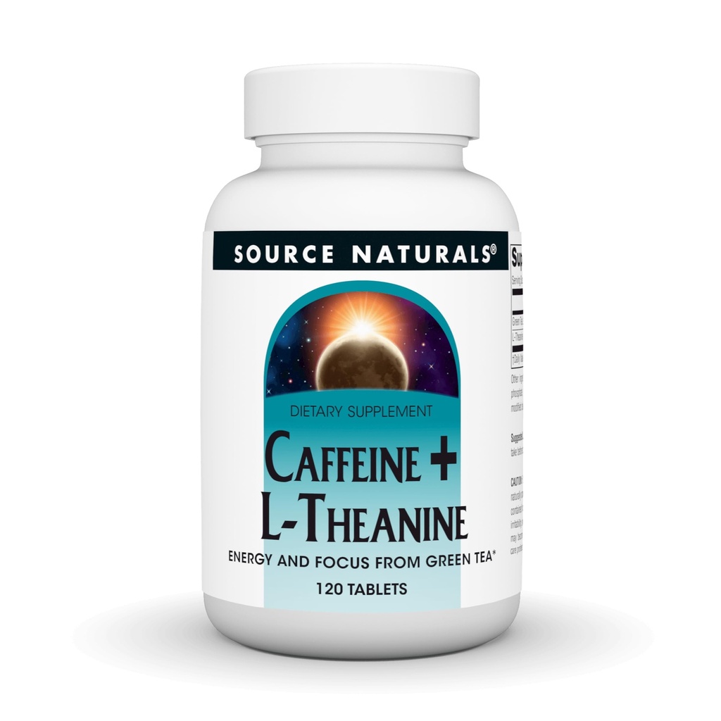 Sumber Kafein Caffeine + L-Theanine, Energi dan Fokus Dukungan dari Green Tea * - 120 Tablet