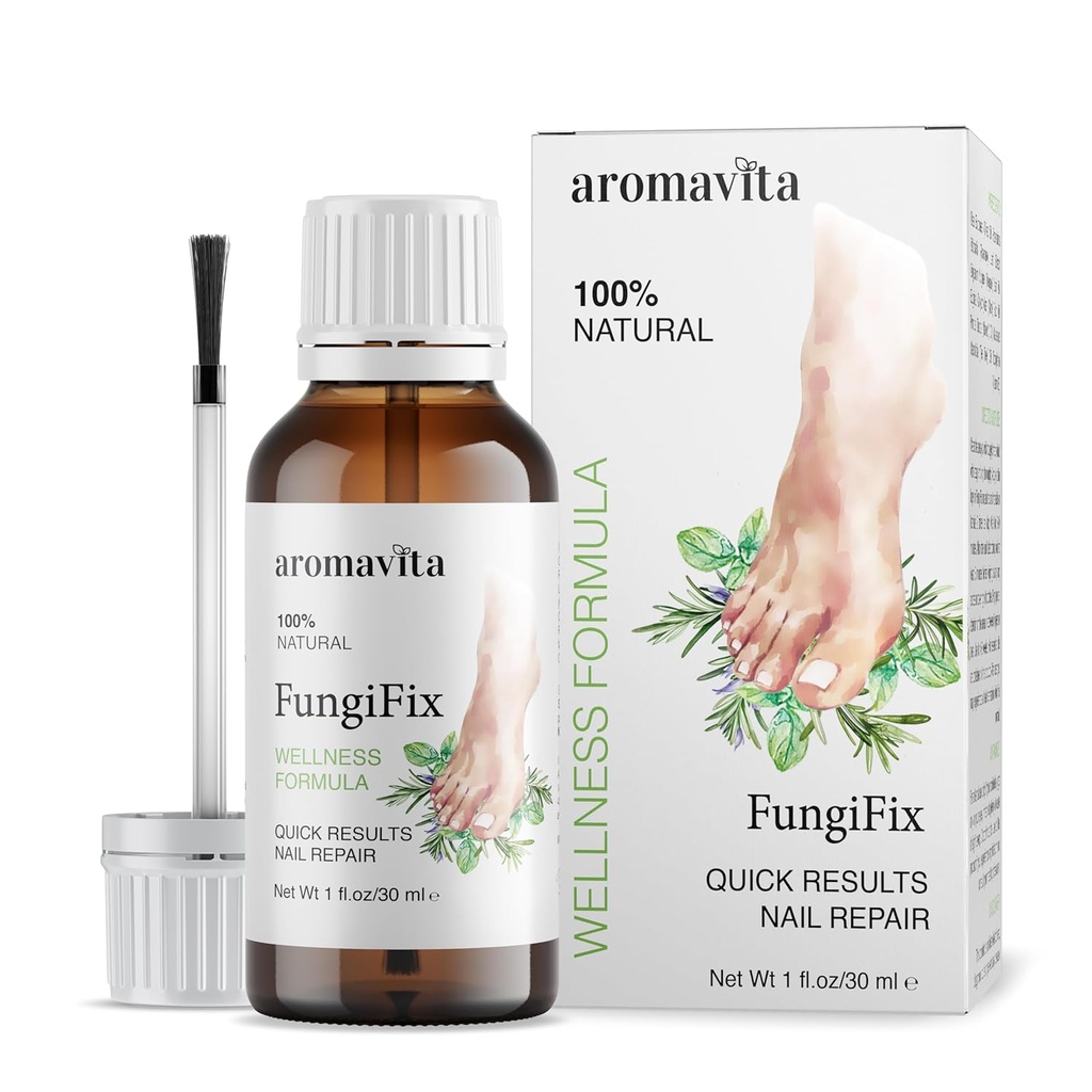 FungiFix Total Nail Repair with Oil of Oregano, Tea Tree Oil and Vitamin E - A Formula for Stronger Nails, Enhances Toenail and Fingernail Appect, Promotes Nail Recovery, Vegan, 1 FL. Oz.