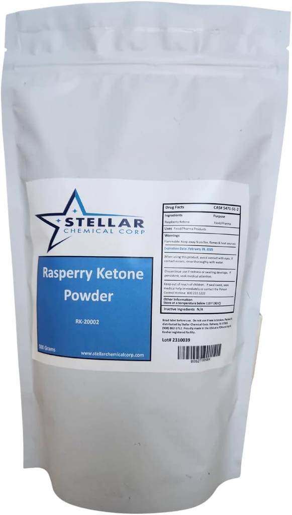 Bubuk Keton Raspberry ~ ~ 500 Grams Dietary Suplemen, Antioksidants Dukungan - Murni, Gluten Free - 500mg per Serving