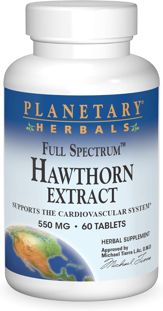 Planetary Herbals Full Spectrum Hawthorn Extract 550 mg Tab, 60 ct