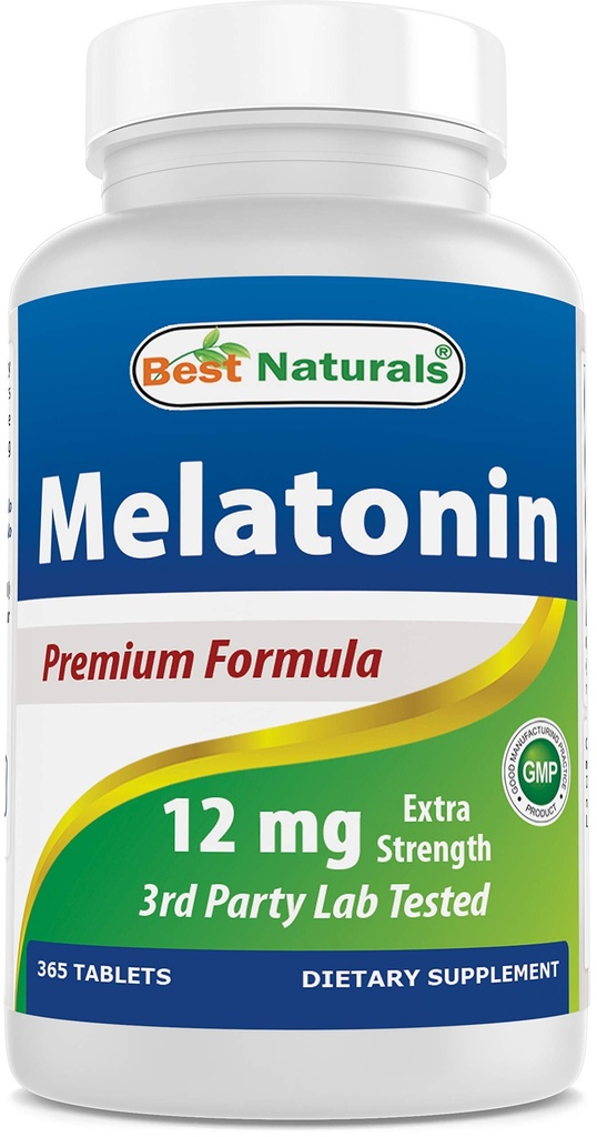 Audials Melonalin Terbaik 12 mg (1 Tahun Supply) - Drug-Free Nighttime Aid - Melonalin untuk Tidur dan Relaxation, 365 Cacah (Dikemas 1))
