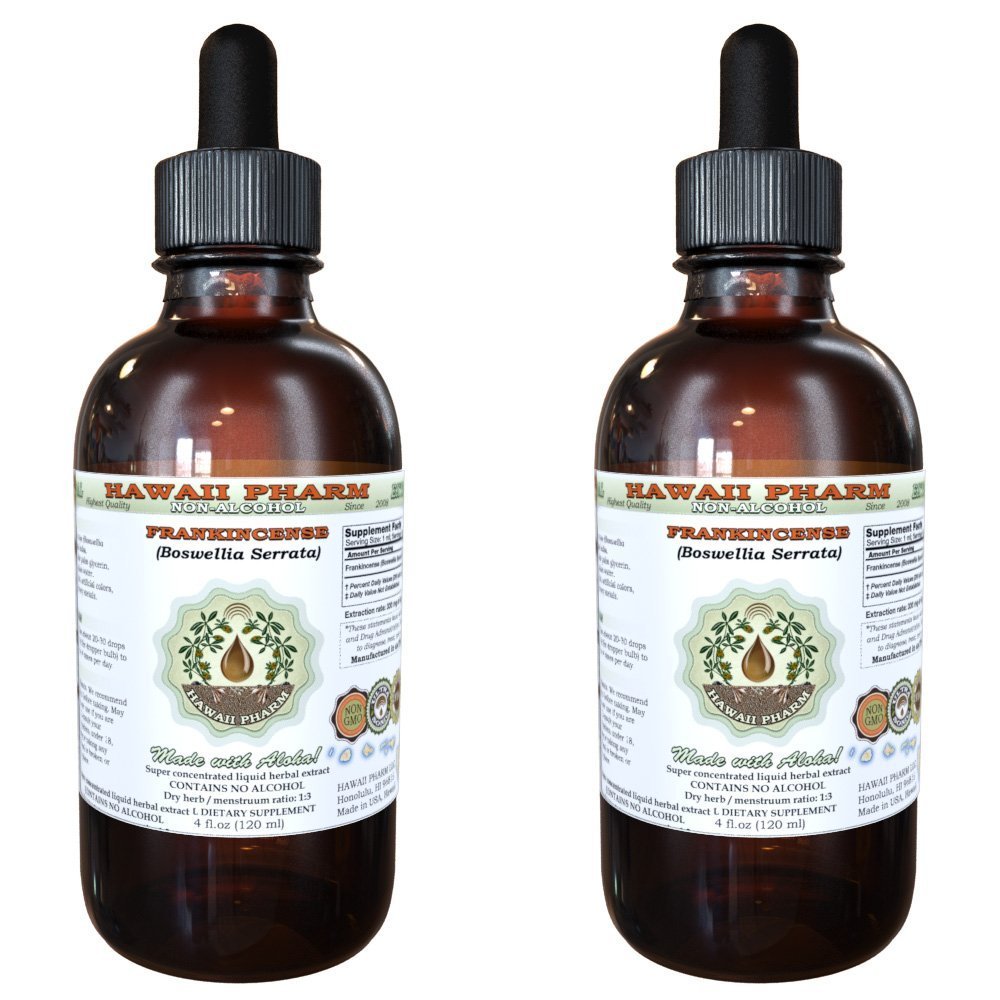 Frankkindusk Alcohol- Free Liquid Extract, Frankinsweep (Boswellia Serrata) Risin Glycerite Hawaii Pharm Natural Herbal Suplemen 2x4 oz