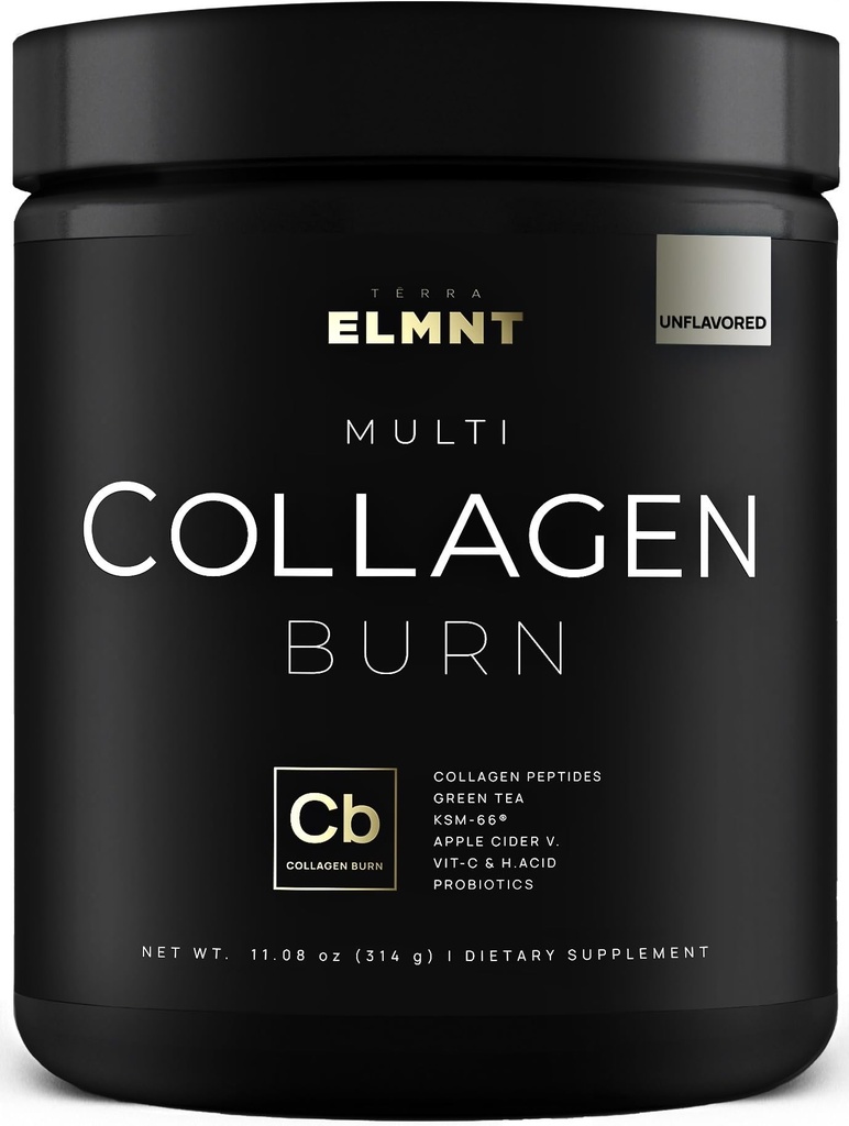 Super Collagen Powder ELMNT untuk Women Wight Loss + Beauty w. Progrex, Hyaluronic Acid, ACV, KSM-66, Biotin - Premium Multi Peptides Protein Tambahan Colageno for Women (Unflamited)
