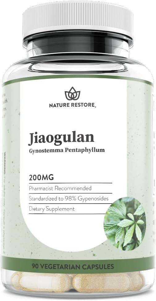 Jiaogulan Extract Suplement, Gynostemma Pentaphyllum kami sudah siap untuk 98 Percent Gypenosides, Aktivator Ampt Natural, Non GMO, Gluten Free, 90 Gynostemma Capsules, Vegan