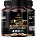 Himalaya Shilajit Capsules - 100% Pure & Natural 90 Vegan Pills - Golden Grade Wellness, Energy & Vitalitas Suplemen Pria & Women - Grade A Shilajit Rich in Fulvic & Humic Acid