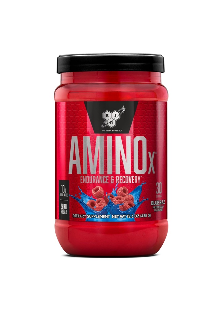 BSN Amino X Muscle Recovery & Endurance Powder with BCAAs, 10 Grams of Acids Amino, Keto Friendto, Caffeine Free, Dukungan Endurance, Zero Sugar, Blue Raz, 30 porsi (Packaging May Vary)
