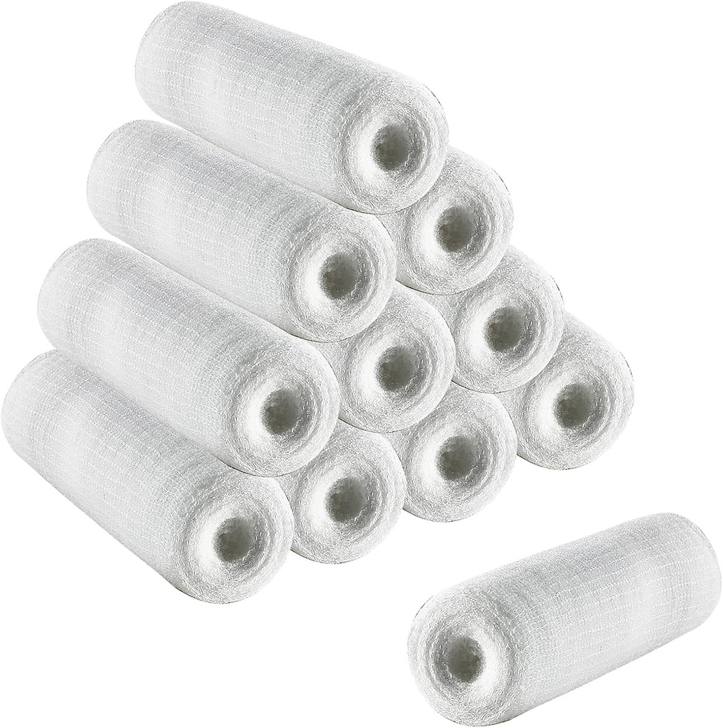 Gauze Rolls 12 Pack Stretch Bandages Cotton Mummy Wraps for Hand Wrap Dressing Ankles & Knee 6cm x 4m