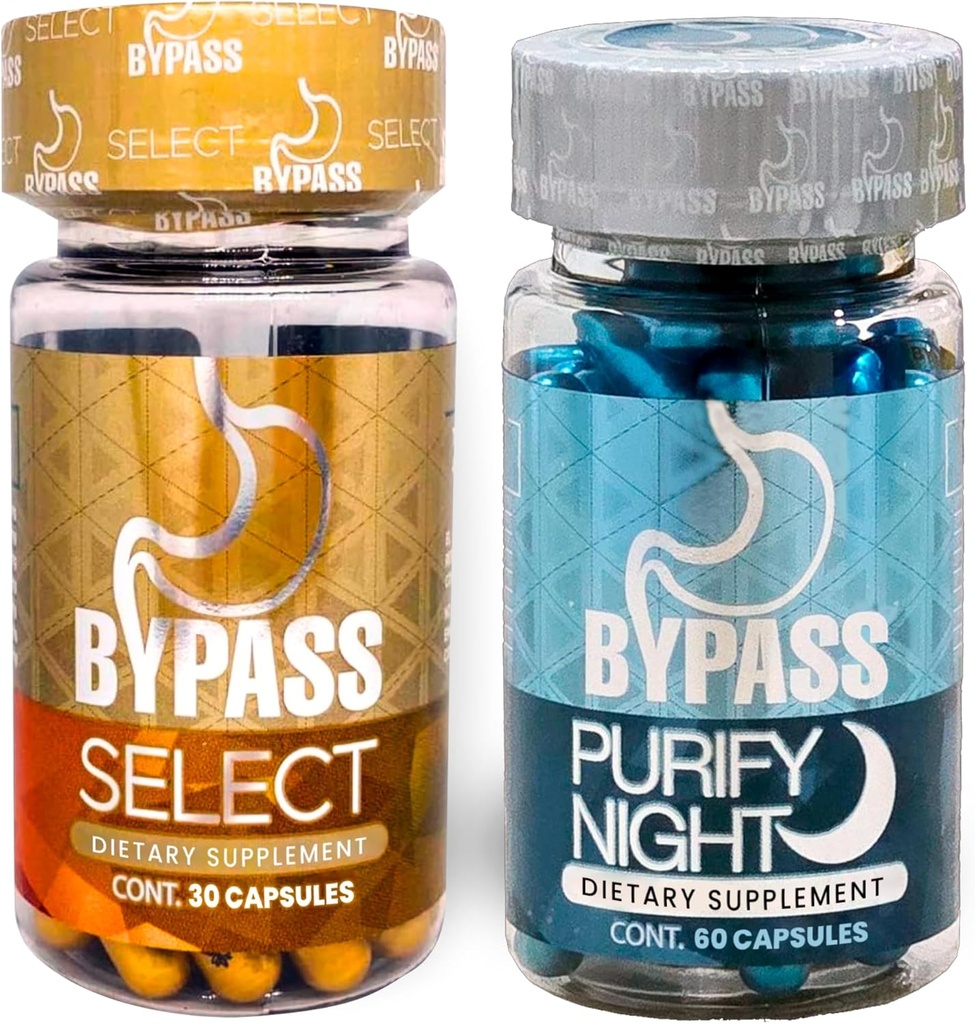 Bypass Duo Generik Pilih & PURIFY - Quemá grasa de día y de Noche (Pilih 30caps) - (memurnikan 60caps), Blue and Gold