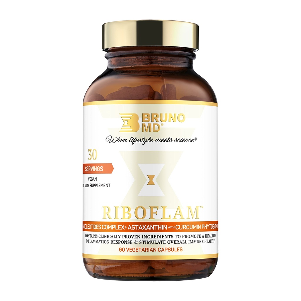Riboflam, Clinically Proven Immune System Booster Ingreations, Healthy Inflammatory Response, Curcumin Phytosome, Nucleotides, 100% Vegan