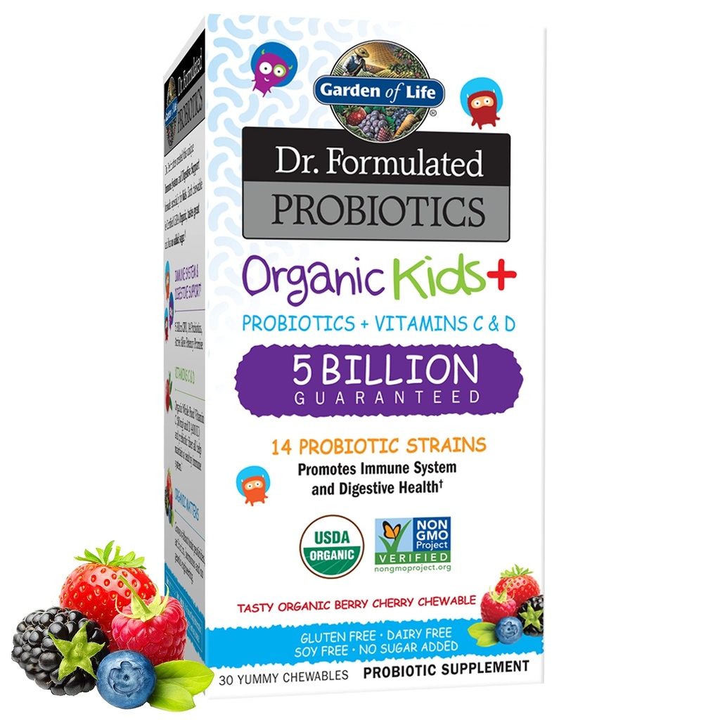 Park of Life Kids Propoles, Dr. Formulated Progetic Kids + Vitamin C & D, Berry Cherry, Gluten Dairy & Soy Free Immune & Digetical Health Supplemen, 30 Chewables