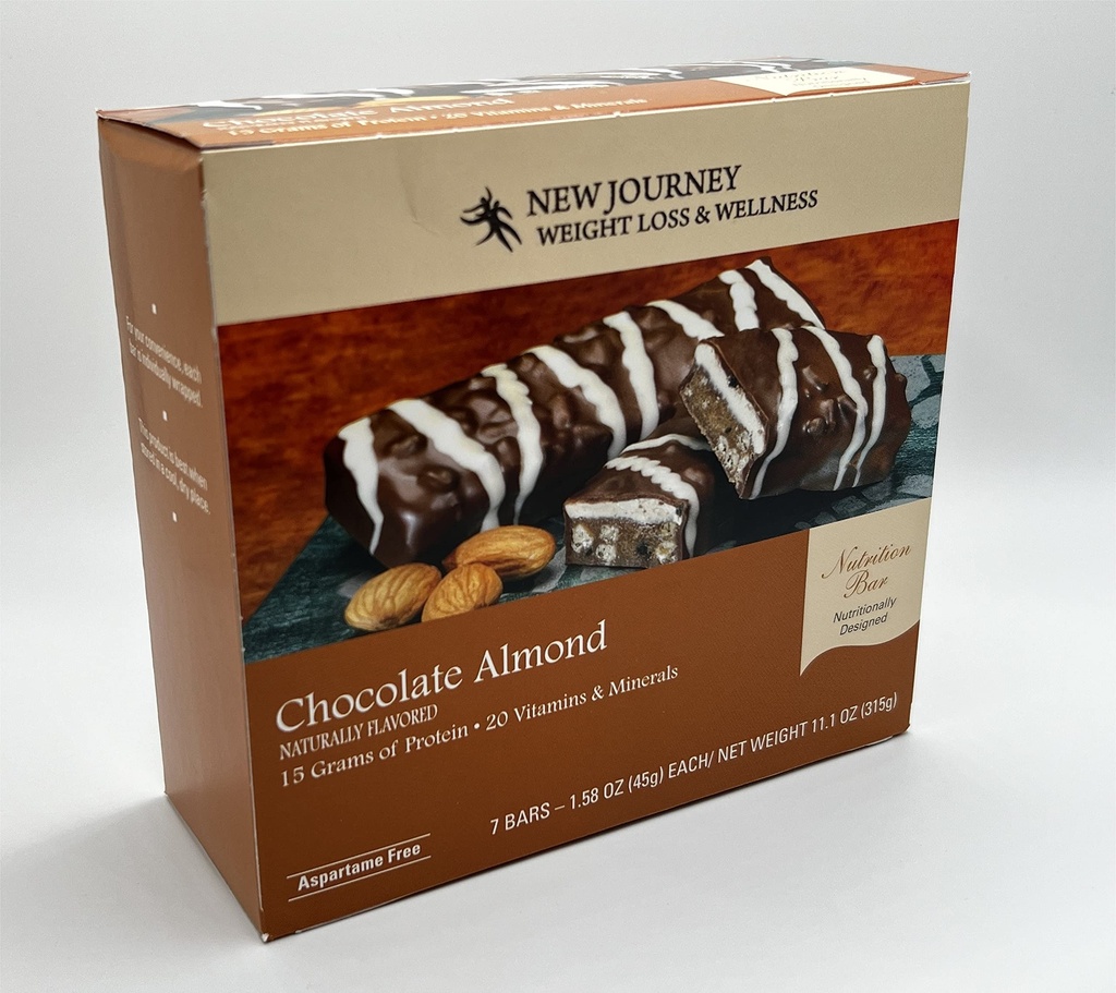Chocolate Almond Bar - New Journey Weight Loss & Wellness - High Protein Nutrection Bar (7 batang / kotak)
