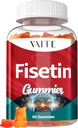 Suplemen Fisetin 500mg - Gummy Suplemen, Benang Antioksidan Kuat untuk Dukungan Kesehatan Sel - Vegan & Non- GMO Formula dengan Flavonoid & Tanaman, Fungsi Kognitif Boost, 60 Gummies