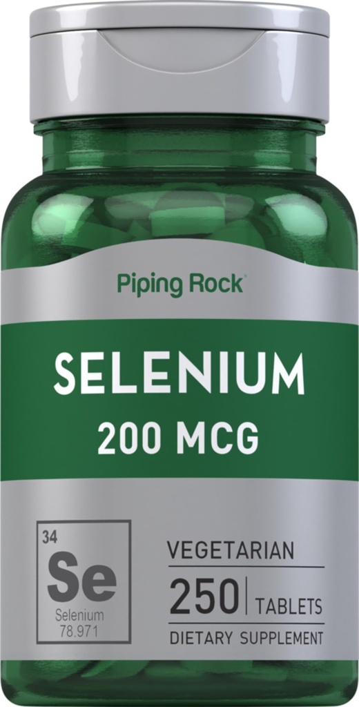 Piping Rock Selenium 200mcg 124; 250 Tablet 12.4; Vegetarian, Non-GMO, & Gluten Free Suppleemnt