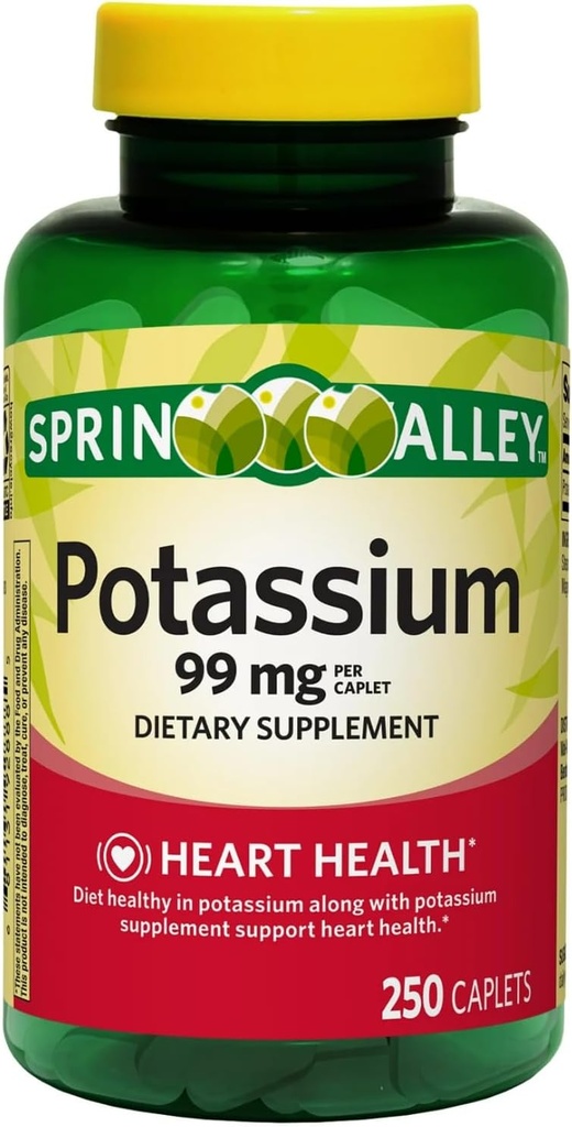 Kapsul Kesehatan Jantung Kalium, 99 mg, 250 Cacah (Paket 1)