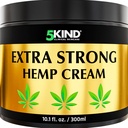 5kind Extra Hemp Cream Strong 10,1 lf oz - Maximum Power - Natural Soothing Relief Jouref Cream - Muscle Gosok untuk Lower Back, Joints, Neck, Luck & Shoulders