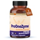 Welly One ProOneZyme Digetical Enzymes Suplemen - Systemic Protolytic Enzymes for Ditraffic, Gut Health, Gas Relief & Bloting - Berisi Bromelain, Nattokinase, Protease & More - 90 Capsules