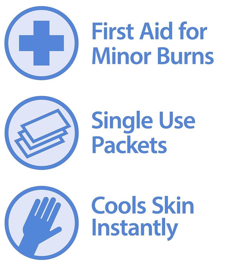 Globe First Aid Burn Gel dengan Aloe 0.9g Packets, (Box of 144) Advanced Aid Gel untuk Bantuan Sementara Minor Burns, Cuts, dan Scrapes