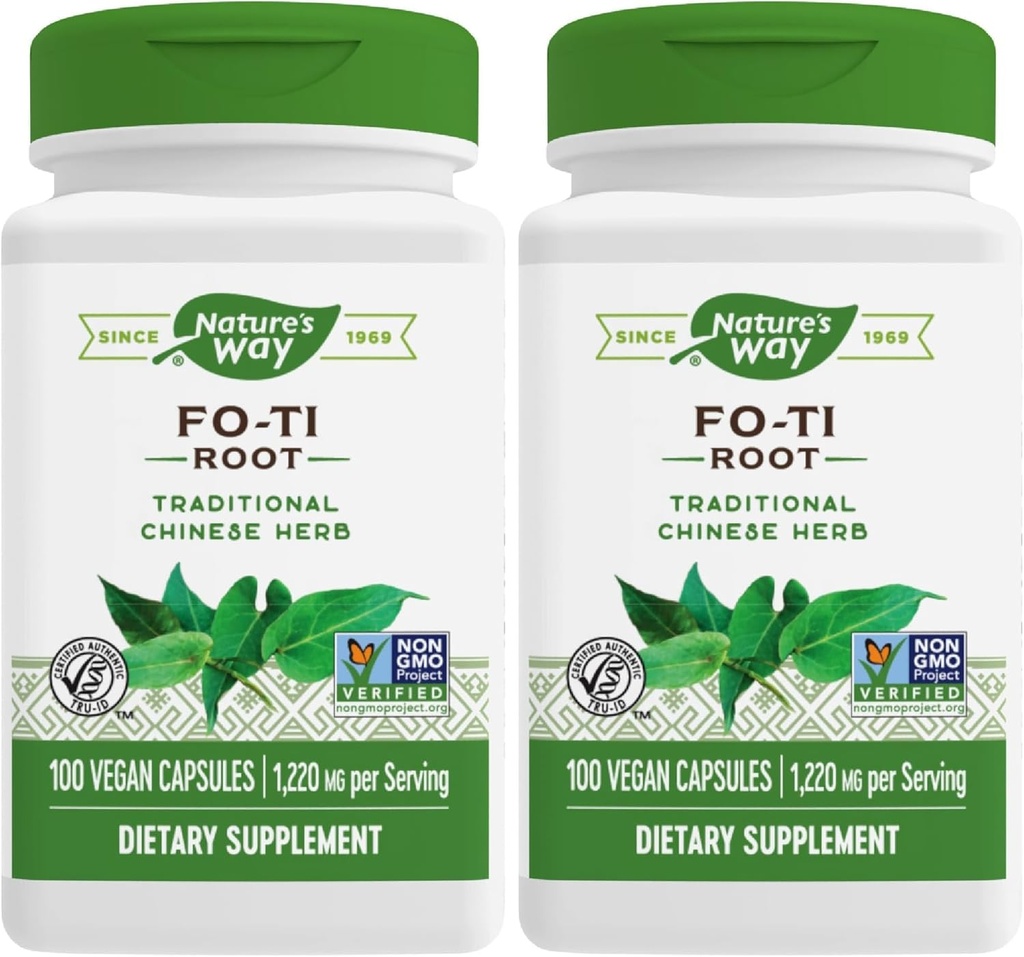 Nature 's Way Fo- Ti Root, Herb Cina Tradisional, 1.220 mg per Serving, 100 Kapsul (Paket 2)