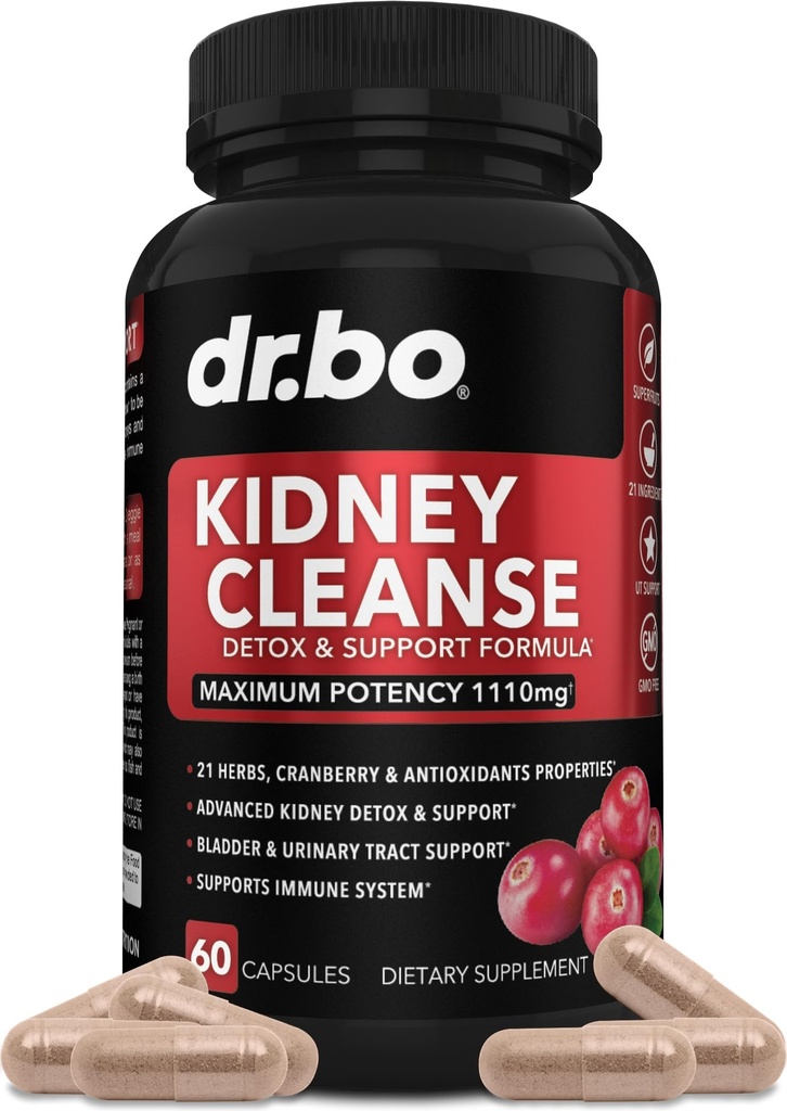 Ginny Cleanse Detox Supplemen Dukungan-Natural Cranberry, Juniper berry, Buchu & Uva Ursi Ekstrak untuk Dukung Kidneys, Suplemen Kesehatan Track Uriner & Uriner - Herbal Renal Blend Formula