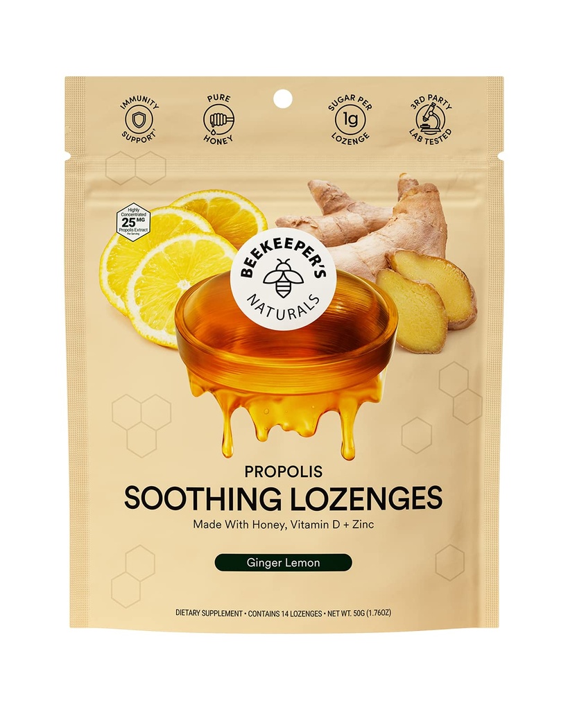 Peternak lebah Ginger Lemon Lozenges, 14 Ct