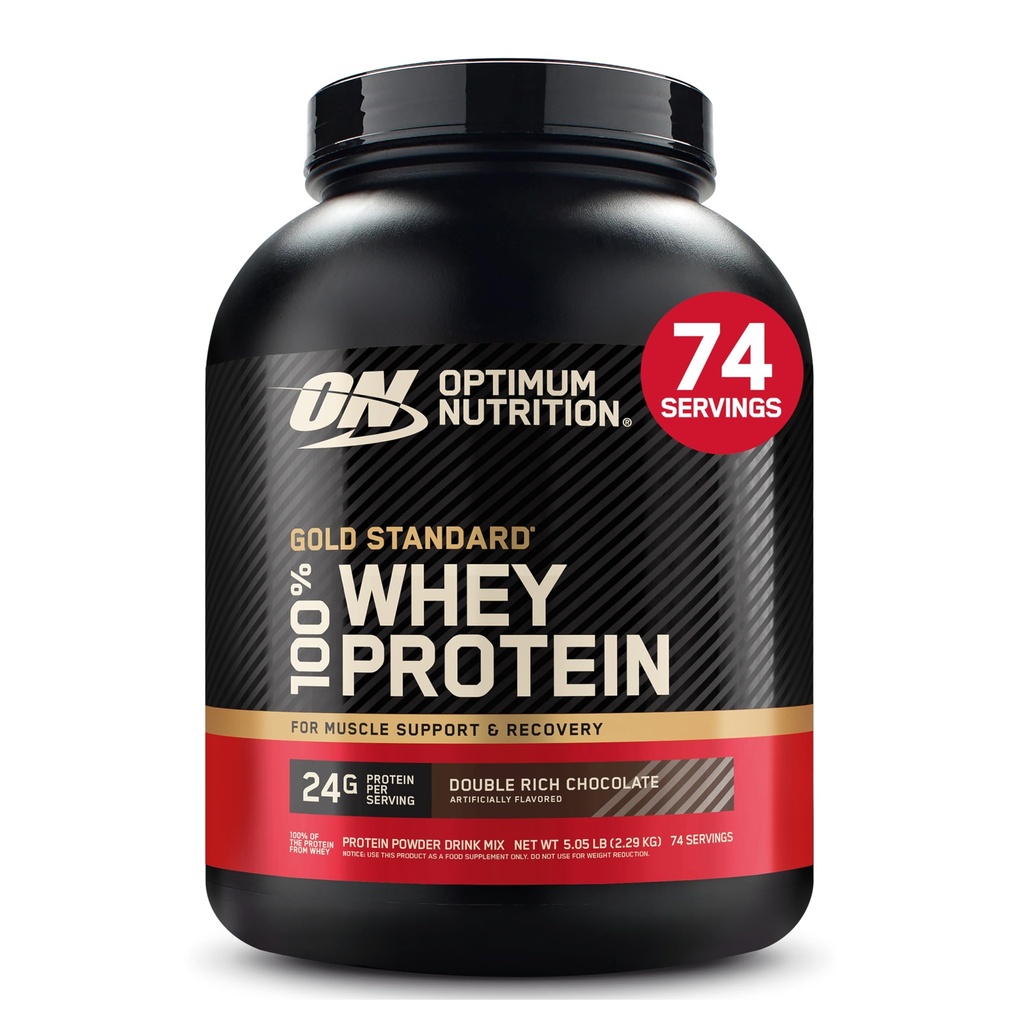 Optimum Nutition Gold Standard 100% Whiy Protein Powder, Double Rich Chocolate, 5 Pound (Packaging May Vary)