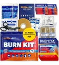 BurnFix ® Burn Kit First Aid for Burns Emergency - 26- Piece Burn Treatment with Cooling Gel, Dressings & Gloves - Kitchen, Sunburn, Chemical & Scald Relief - Home, Office, Travel,